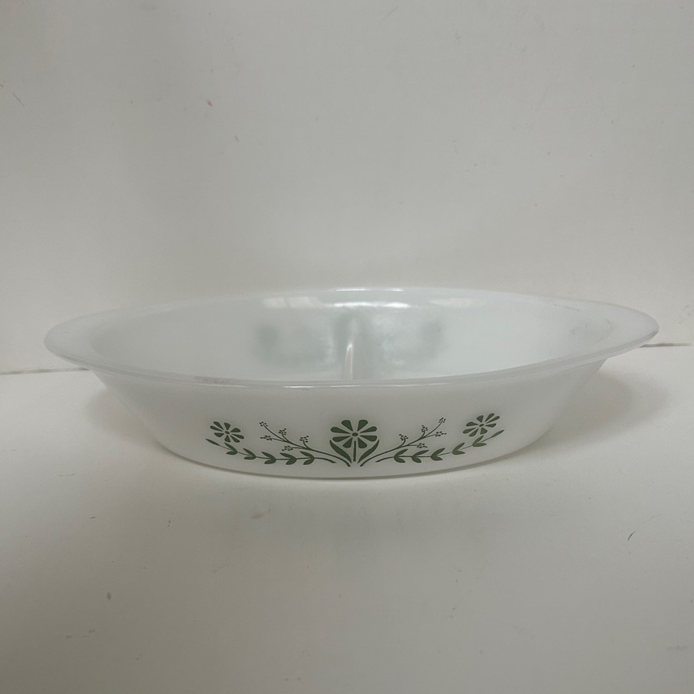 Vintage Glasbake Daisy J2352 Oval Bowl, Milk Glass